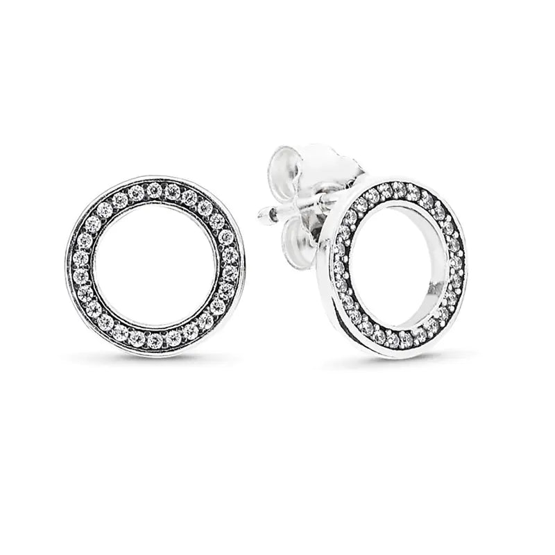 Fashionable O-Shaped Women's Earrings with Zirconia