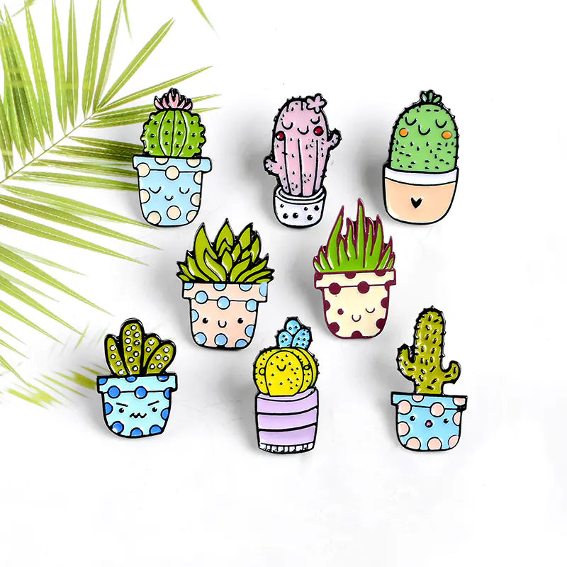 Cute Cartoon Student Cactus Brooch and Badge (Wholesale)