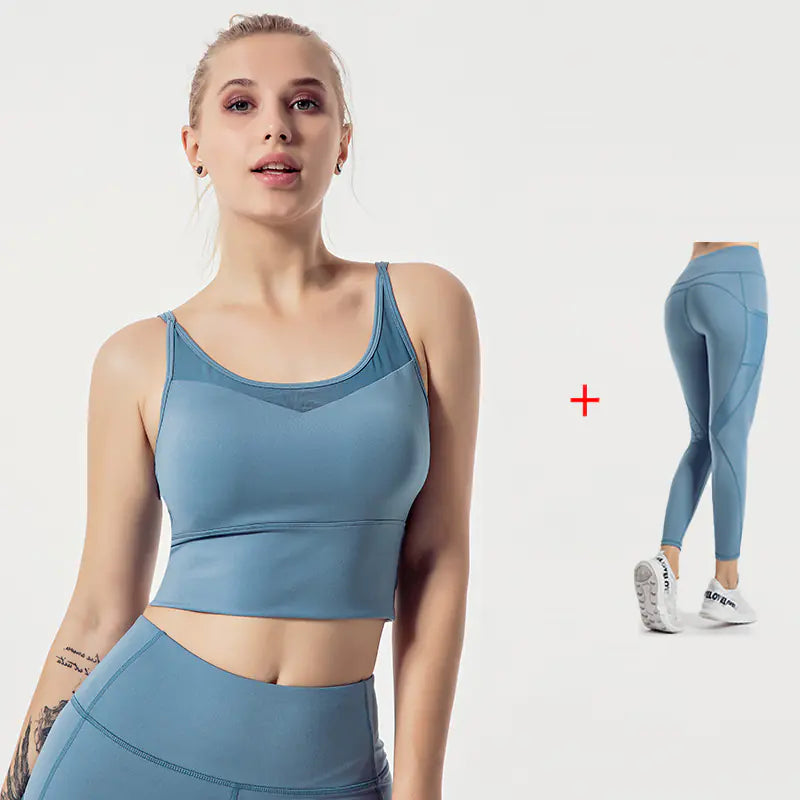 Breathable Mesh Yoga Outfit for Running and Fitness