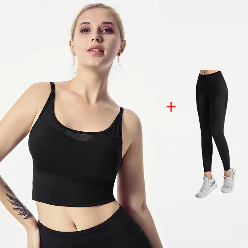 Breathable Mesh Yoga Outfit for Running and Fitness