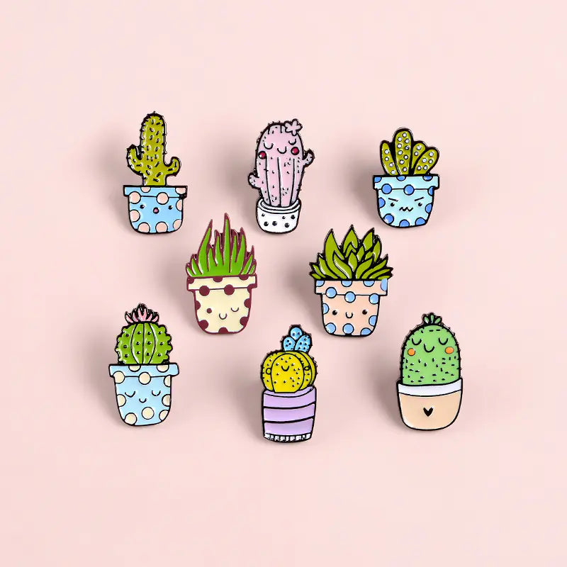 Cute Cartoon Student Cactus Brooch and Badge (Wholesale)