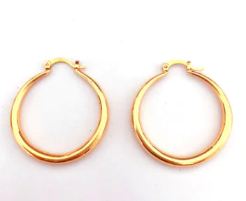European Style Glossy Hoop Earrings with Silver Plating