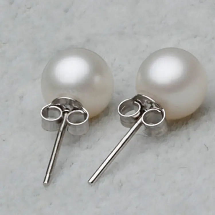 Pearl Silver Stud Earrings for Women - 925 Silver